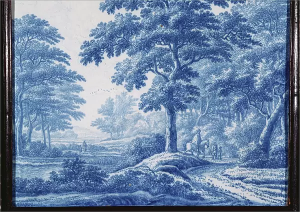 A very rare Dutch Delft blue and white rectangular plaque