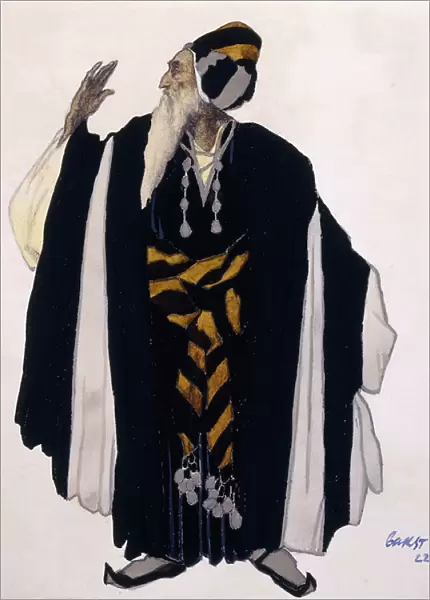 Costume design for a Jewish Elder for the drama Judith, 1922 (pencil