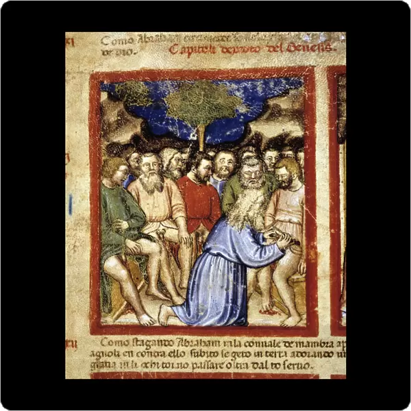 Abraham circumcising the Jews, illustration from The Codex of Padua
