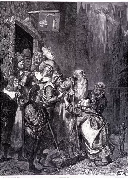 Enter this inn, plate IV - Illustration by Gustave Dore (1832-1883)