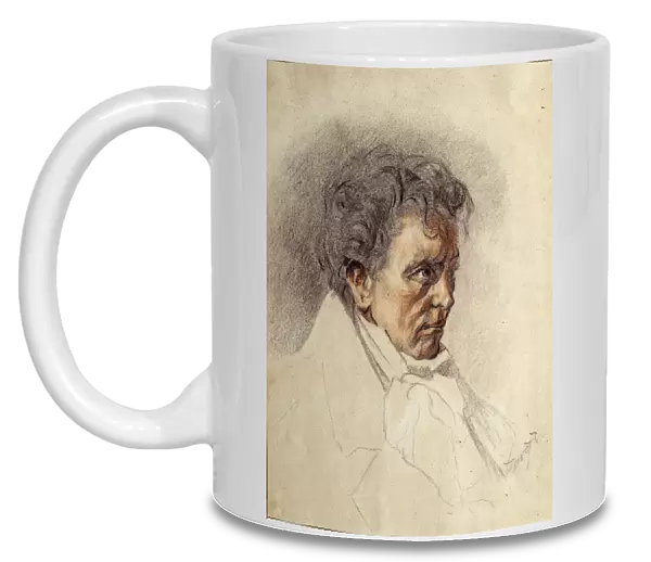 Portrait of Ludwig van Beethoven (w  /  c & pastel on paper)