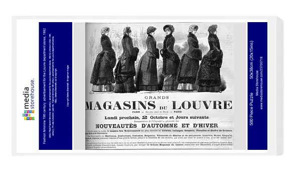 Fashion feminine 19th century: advertisement for the Louvre department stores, 1882