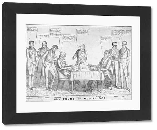 All Fours or Old Sludge, political cartoon depicting president Martin Van Buren
