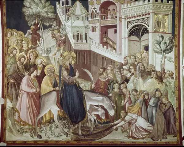 Entry of Christ into Jerusalem - Fresco by Pietro Lorenzetti (1280-1348), 1335