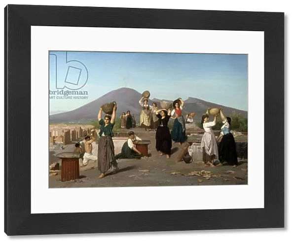 Scene of excavations in Pompei Painting by Edouard Sain (1830-1910) 1865 Sun