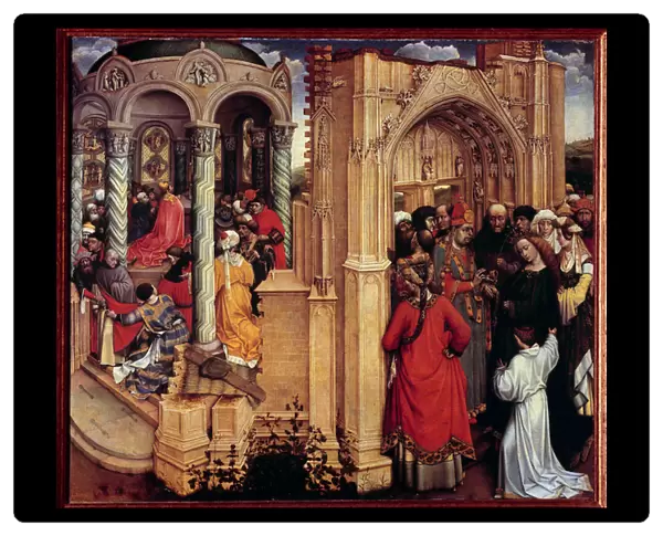 The Marriage of the Virgin Wood Painting by Robert Campin called the Master of Flemalle