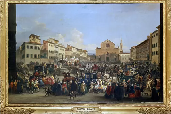 Carnival at Santa Croce Square in Florence, 1846 (oil on canvas)