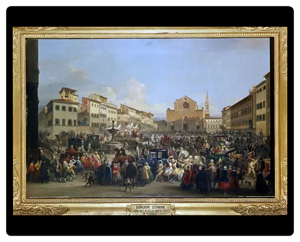 Carnival at Santa Croce Square in Florence, 1846 (oil on canvas)