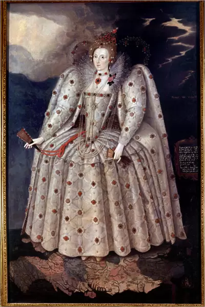 Foot Portrait of Queen Elisabeth (Elizabeth) Iere of England Painting by Marcus