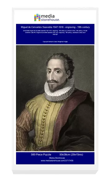 Miguel de Cervantes Saavedra 1547-1616 - engraving - 19th century