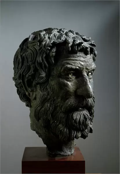 Head of a philosopher. 240-220 BC (bronze sculpture)