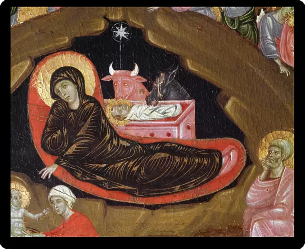 The nativity, detail of the life of Christ - tempera on wood, 13th century