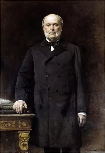 Portrait of Jules Grevy (1807-1891) President of the Republic Painting by Leon Joseph