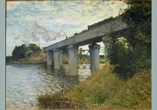 The bridge of the railway at Argenteuil, 1873-1874 - Oil On Canvas