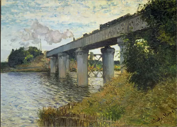 The bridge of the railway at Argenteuil, 1873-1874 - Oil On Canvas