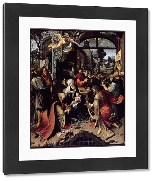 The adoration of the magi (Central panel) (oil on panel, circa 1520)