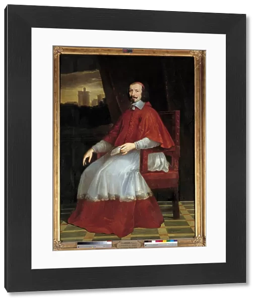 Portrait in foot of Cardinal Jules Mazarin (Giulio Raimondo Mazzarino or Mazarino