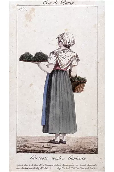 Green bean merchant - in 'Cris de Paris', deb. 19th century