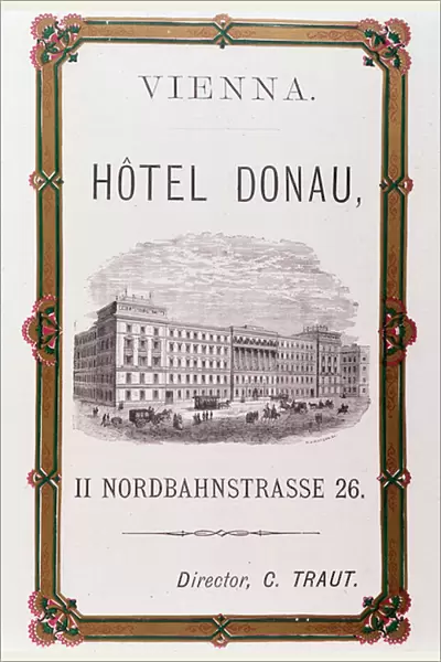 Advertising poster for Hotel Donau in Vienna, 1874 (lithography)