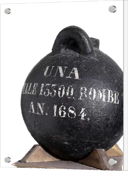 Iron mortar bomb, french manufacturing, 17th century