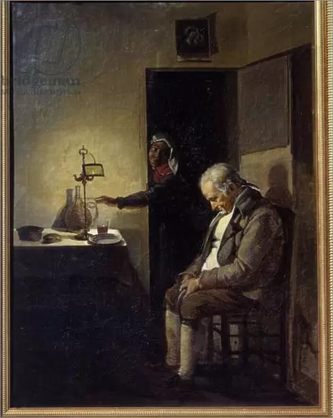 Sleep Painting by Francois Marius Granet (1775-1849) 19th century Aix en Provence