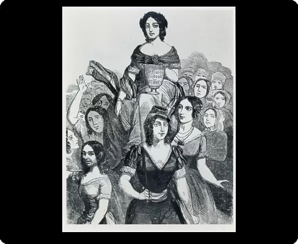 Women Carrying Jeanne Deroin (1805-94) in Triumph, from Les Femmes Celebres