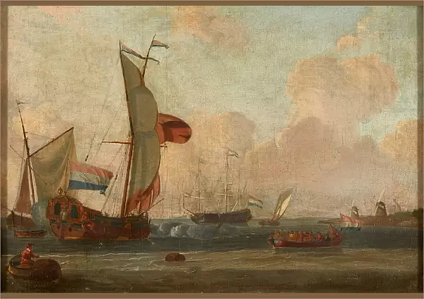 Shipping off the Coast (oil on canvas)