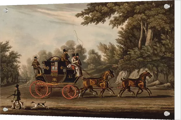 Royal Mail Coach, 1829 (coloured engraving)