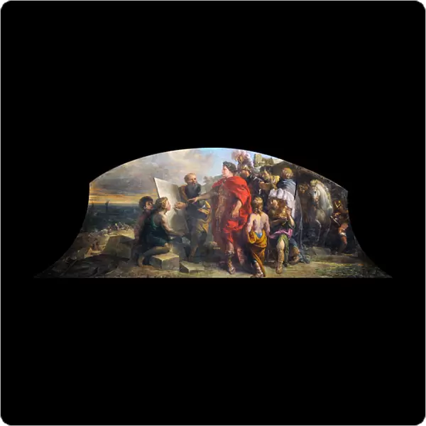 L empereur Auguste (63 avant JC- 14 apres JC) construisant le port de Misene (Italie) (Augustus Building the Port of Miseno) - Peinture de Charles de La Fosse (1636-1716), huile sur toile (200x350 cm), 1673-1675, art francais 17e siecle