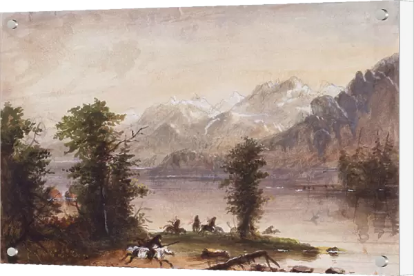 Wind River Mountains, c. 1837 (pencil, w  /  c and gouache on paper)
