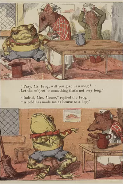 The Frog Who Would A Wooing Go (coloured engraving)