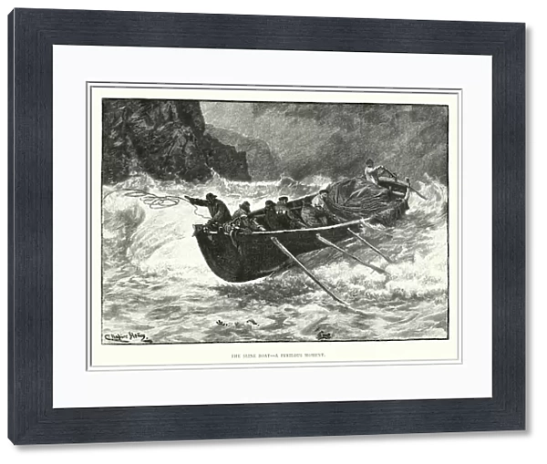 The Seine Boat, A Perilous Moment (engraving)