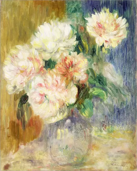 Vase with Peonies (oil on canvas)