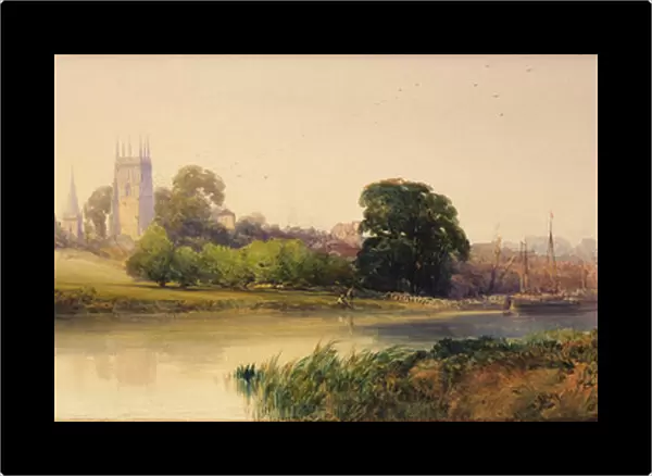 A Summers Evening on the Avon at Evesham, c. 1870-80 (pencil and w  /  c)