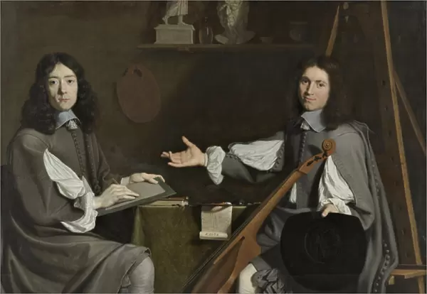 Double portait des deux artistes (Double Portrait of both Artists) - Oil on canvas (132x185 cm) by Philippe de Champaigne (1602-1674) and Nicolas de Plattemontagne (1631-1706), 1654 - Museum Boijmans Van Beuningen, Rotterdam