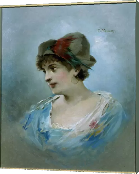 Portrait de la ballerine Marie Petipa (1857-1930) (Portrait of the Ballet Dancer Marie Petitpa). Peinture de Konstantin Yegorovich Makovsky (Constantin Makovski) (1839-1915), huile sur toile, vers 1900. Art russe 20e siecle