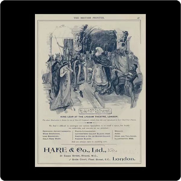 Advertisement for Hare and Co Ltd printing services (colour litho)