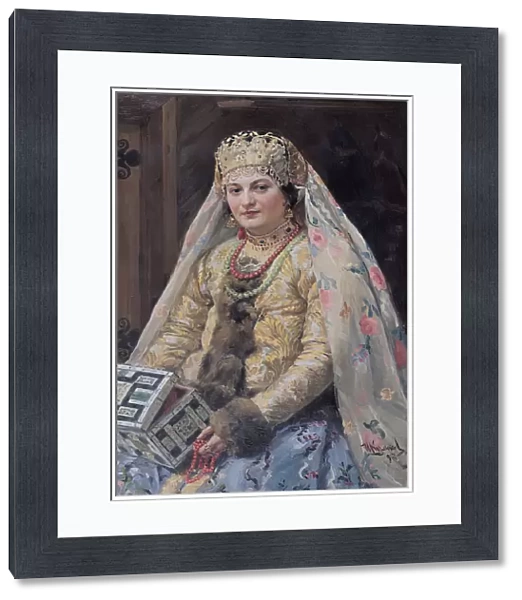 'Portrait de la femme de l artiste'Peinture d Ivan Koulikov (1875-1941) 1917 Dim 102, 8x67, 3 cm Collection privee
