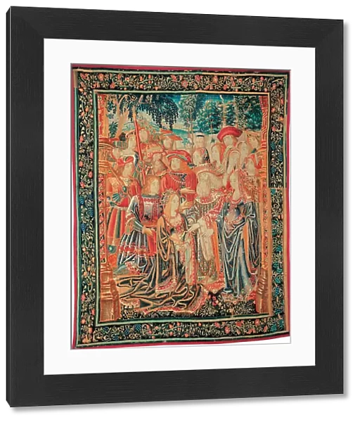 Guerre de Troie : le pardon d Helene - Tapisserie de laine et soie de la manufacture de Bruxelles, 1515-1525 Dim 320x247 cm Fundacion Banco Santander