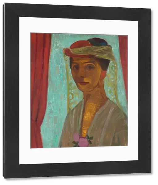 'Autoportrait au chapeau et voilette'(Self-portrait with hat and veil) Peinture de Paula Modersohn-Becker (1876-1907) - 1906-1907 - Oil on cardboard Dim 89, 6x79, 8 cm Gemeentemuseum Den Haag (La Haye) Pays Bas