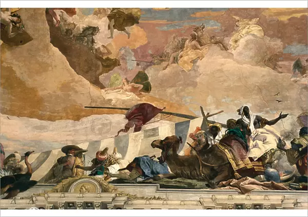 Allegorie de l Afrique. Fresque de Giovanni Battista Tiepolo (1696-1770), 1751. Fresque de la salle imperiale du Palais Residenz a Wurzburg, Allemagne