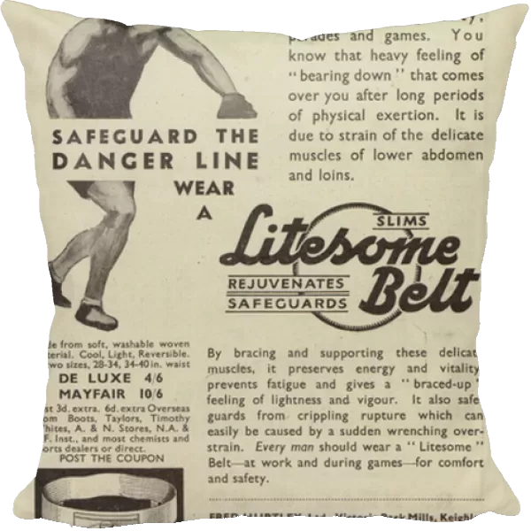 Advert for Fred Hurtleys Litesome Belt abdominal protector for boxers (litho)