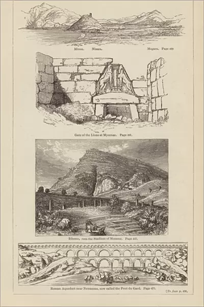 Megara, Messene, Mycenae, Nemausus (engraving)