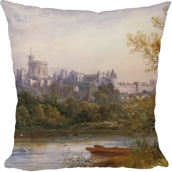 A View of Windsor Castle from the Thames, 1884 (w  /  c and pencil)