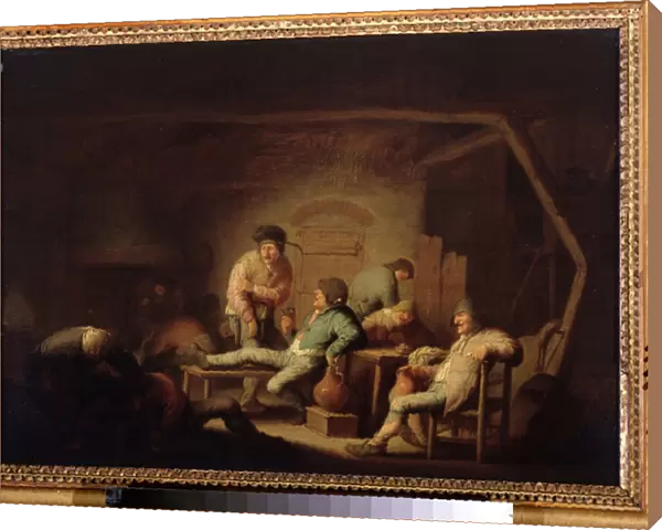Scene d Auberge. (Tavern Scene). Peinture de Adriaen Jansz van Ostade (1610-1685), vers 1635. Ecole hollandaise, style baroque. Huile sur bois. Musee Pouchkine, Moscou