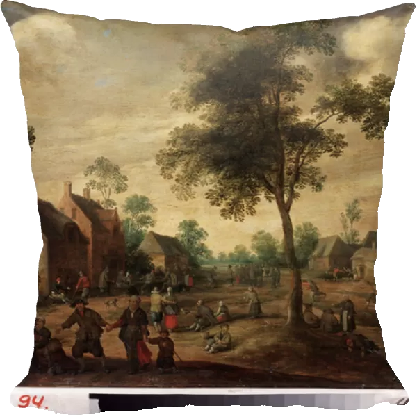 'Fete de village'(Country celebration) Paysage de campagne hollandaise. Peinture de Jost Cornelisz Droochsloot (1586-1666) Musee national de Kharkov Ukraine