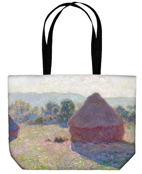 Les meules a midi (Haystacks, midday) - Peinture de Claude Monet (1840-1926), huile sur toile, 65, 6x100, 6 cm, 1890, impressionnisme -National Gallery of Australia, Canberra