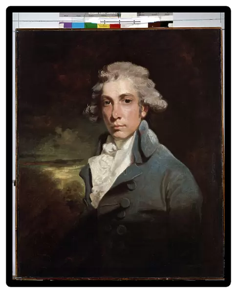 Portrait de l homme politique et dramaturge irlandais Richard Brinsley Sheridan (1751-1816)'(Portrait of the playwright and Whig statesman Richard Brinsley Sheridan (1751-1816) Peinture de John Hoppner (1758-1810) 18eme siecle Dim