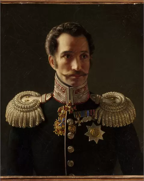 Portrait de Leonty Vasilievich Dubelt (1792-1862), chef d etat major du corps des gendarmes. (Portrait of L. V. Dubelt, Chief of Staff of the Corps of Gendarmes). Peinture de Alexei Vasilyevich Tyranov (1808-1859), huile sur toile, 1839