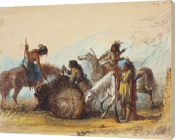 Taking the Hump Rib, c. 1858 (pencil, w  /  c and gouache on paper)